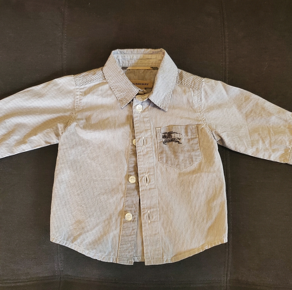 Burberry button up shirt for baby 6 months